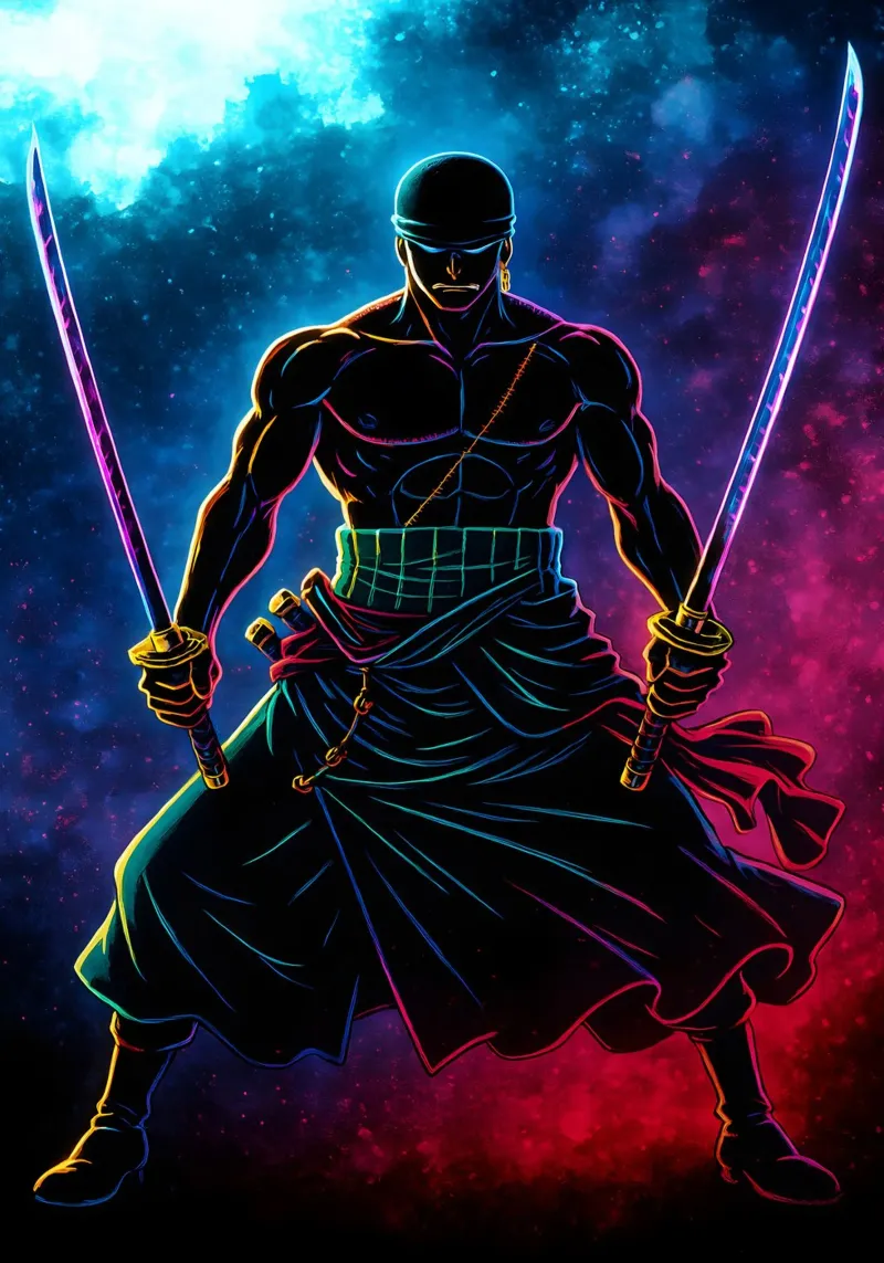 Soul Of One piece Roronoa Zoro pellicola backlit da DGSoulheroes
