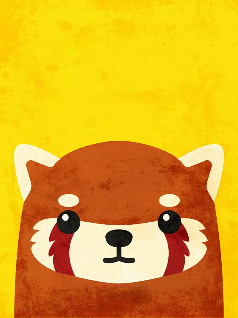 Panda rosso a cartoni animati carta hahnemühle da EbrahimiStudio