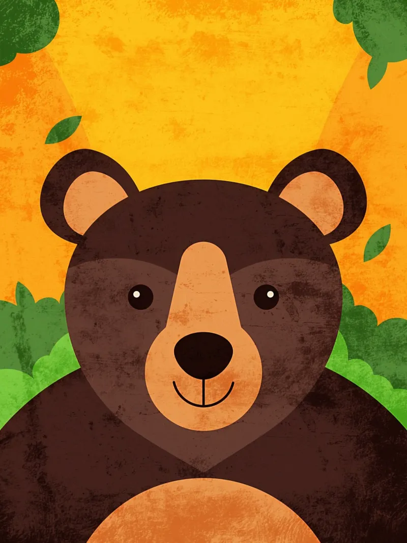 Illustrazione di un orso sorridente pellicola backlit da EbrahimiStudio