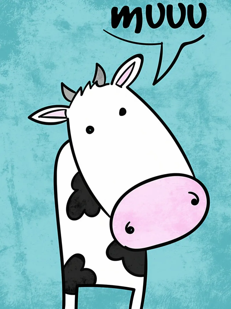 Suono della mucca Muuu carta hahnemühle da EbrahimiStudio