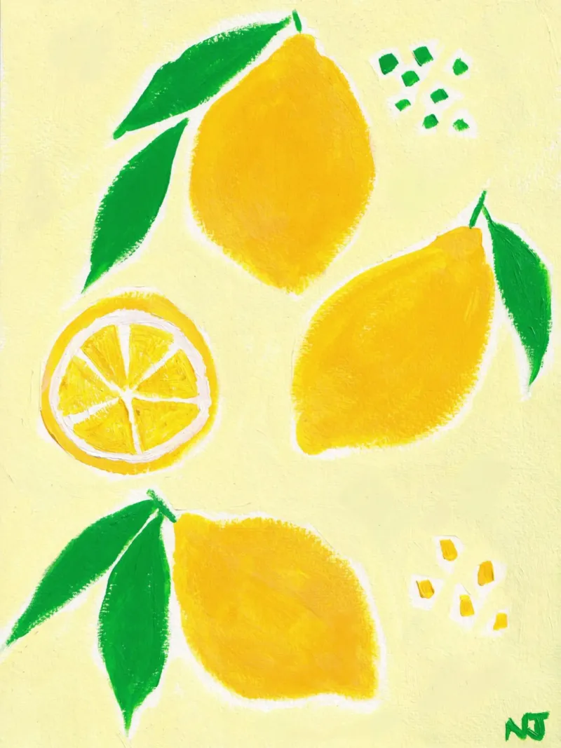 Lemon Season poster con telaio in legno da Natasha Joseph