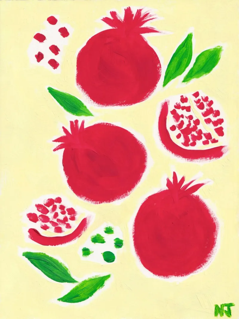 Pomegranate Season poster con telaio in alluminio da Natasha Joseph