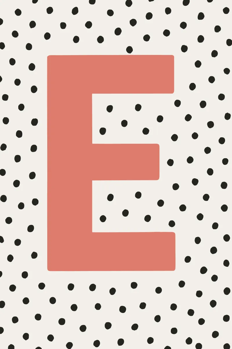 Initial E on dot pattern - Scandinavian style canvas by KidzStudio