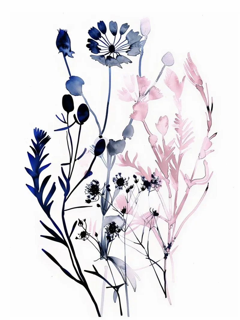 Bouquet di inchiostro carta hahnemühle da Sophia Calder Studio
