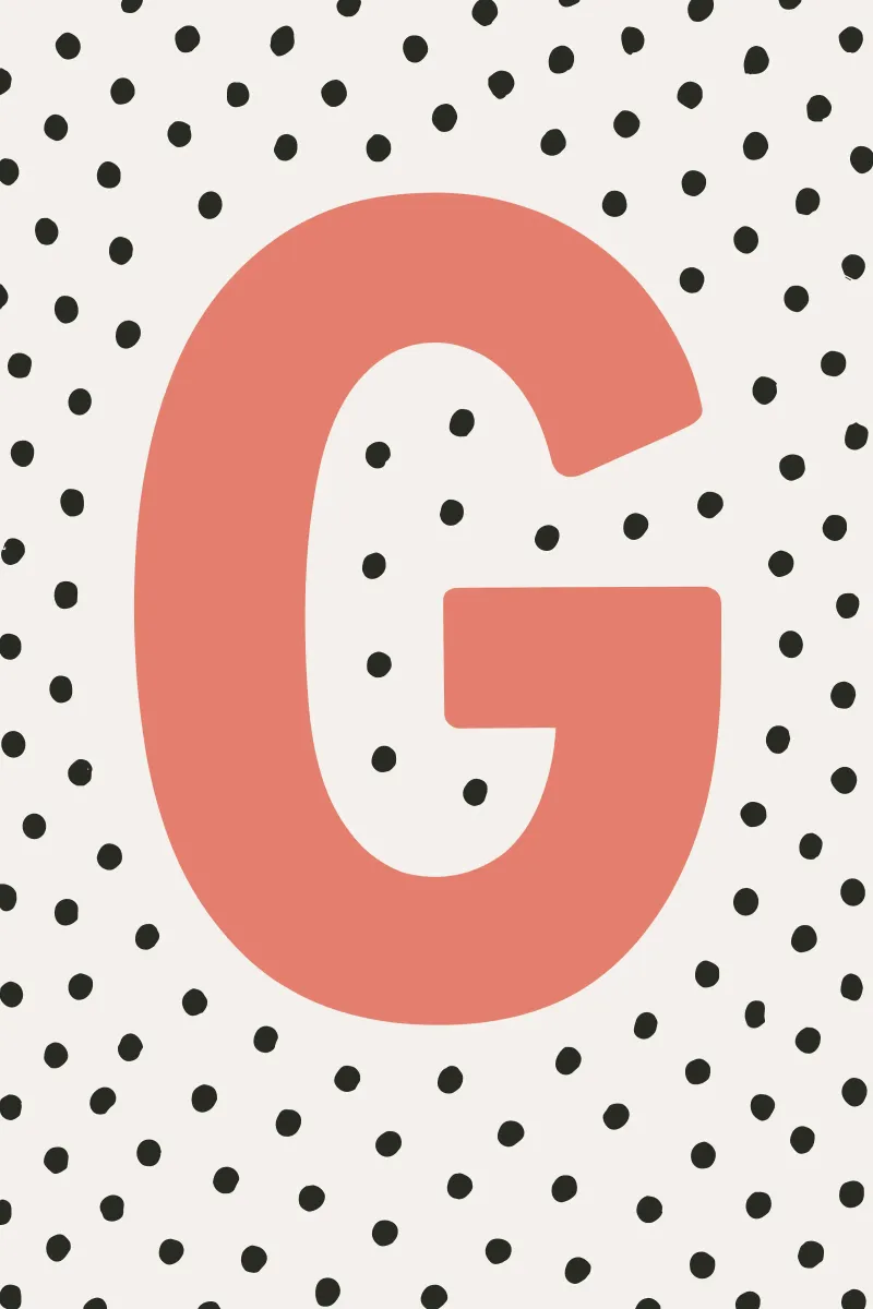 Initial G on dot pattern - Scandinavian style canvas by KidzStudio