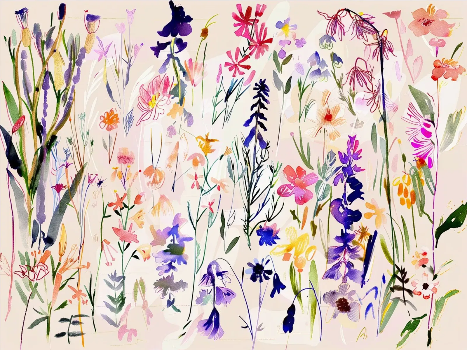 Coro dei fiori selvatici carta hahnemühle da Sophia Calder Studio