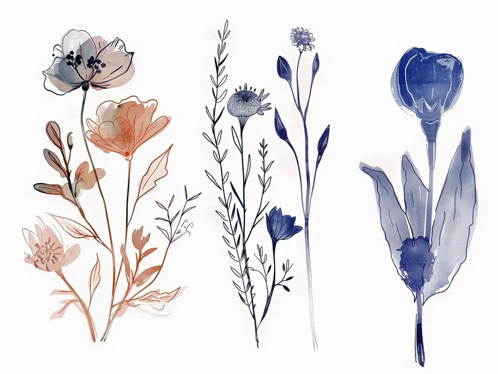 Trio in Bloom carta hahnemühle da Sophia Calder Studio