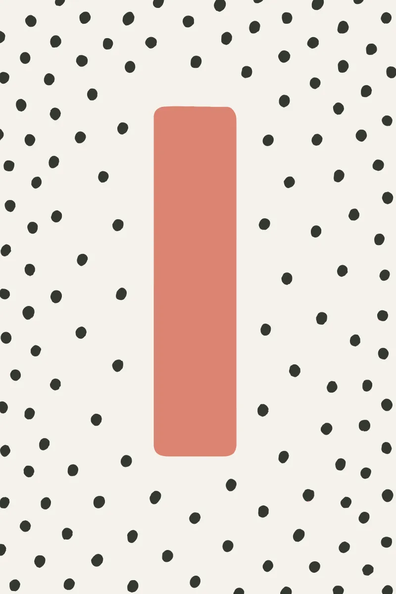 Initiale I sur motif à pois - style scandinave poster avec cadre en plastique de KidzStudio