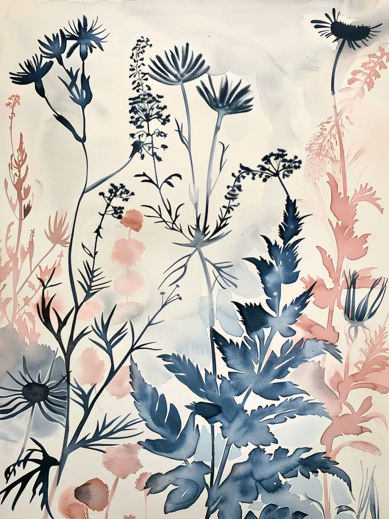 Shadowleaf Interplay canvas by Sophia Calder Studio