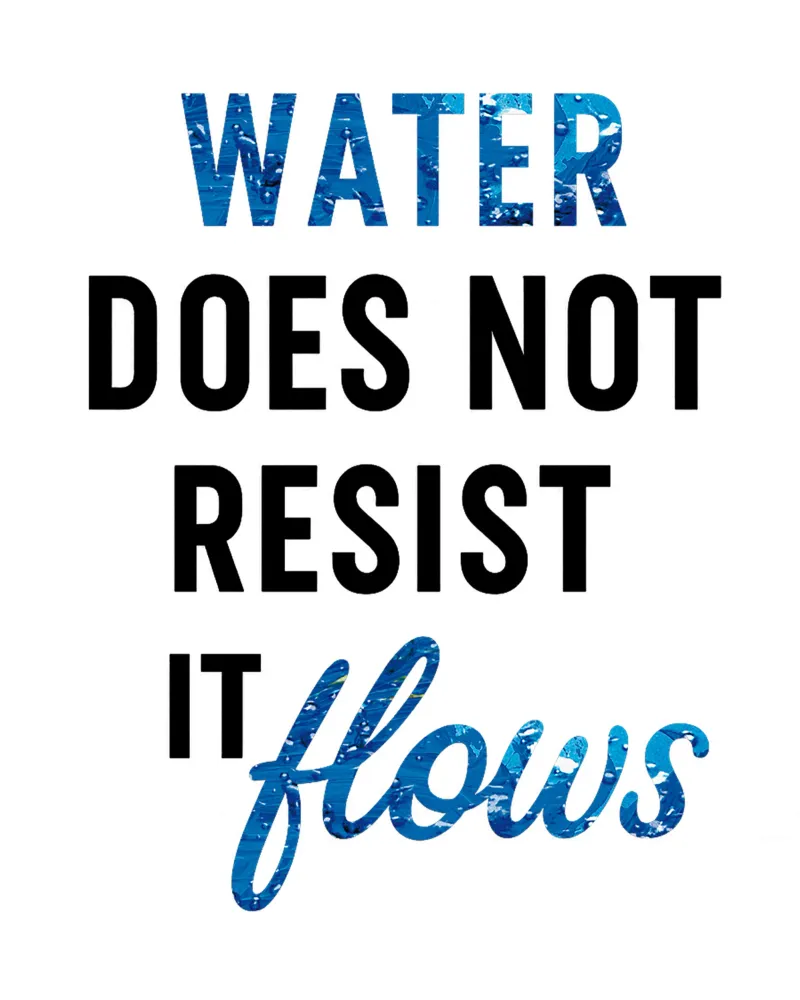 WATER DOES NOT RESIST - IT FLOWS plexiglass da Vintage Van Gogh