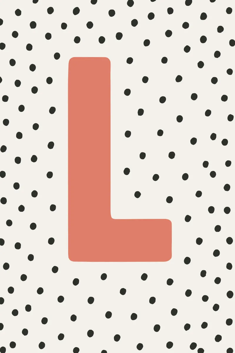 Iniziale L su motivo a pois - Stile scandinavo carta hahnemühle da KidzStudio