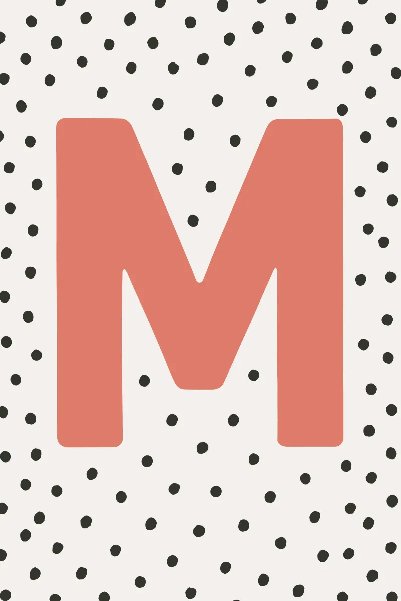 Initial M on dot pattern - Scandinavian style hahnemühle by KidzStudio