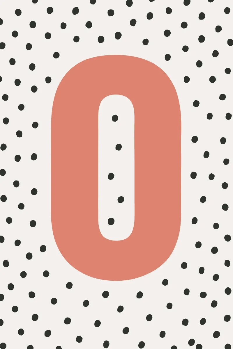 Initial O on dot pattern - Scandinavian style canvas by KidzStudio