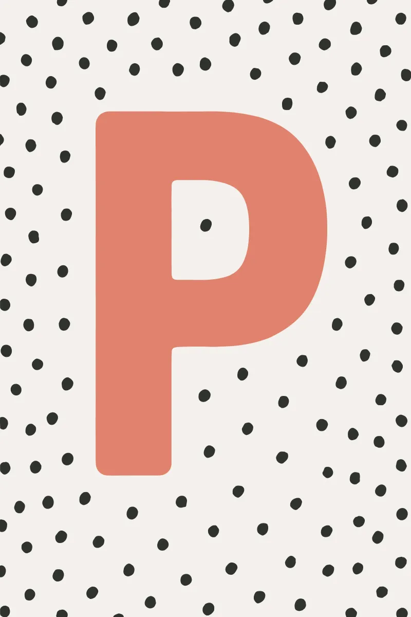 Initial P on dot pattern - Scandinavian style canvas by KidzStudio