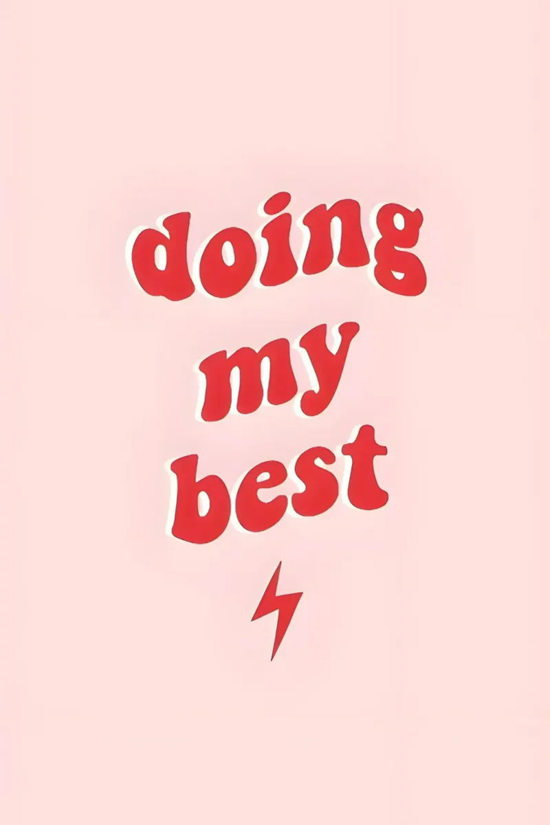 Stampa estetica retrò "Doing My Best" in rosso e rosa poster con telaio in alluminio da homdeco