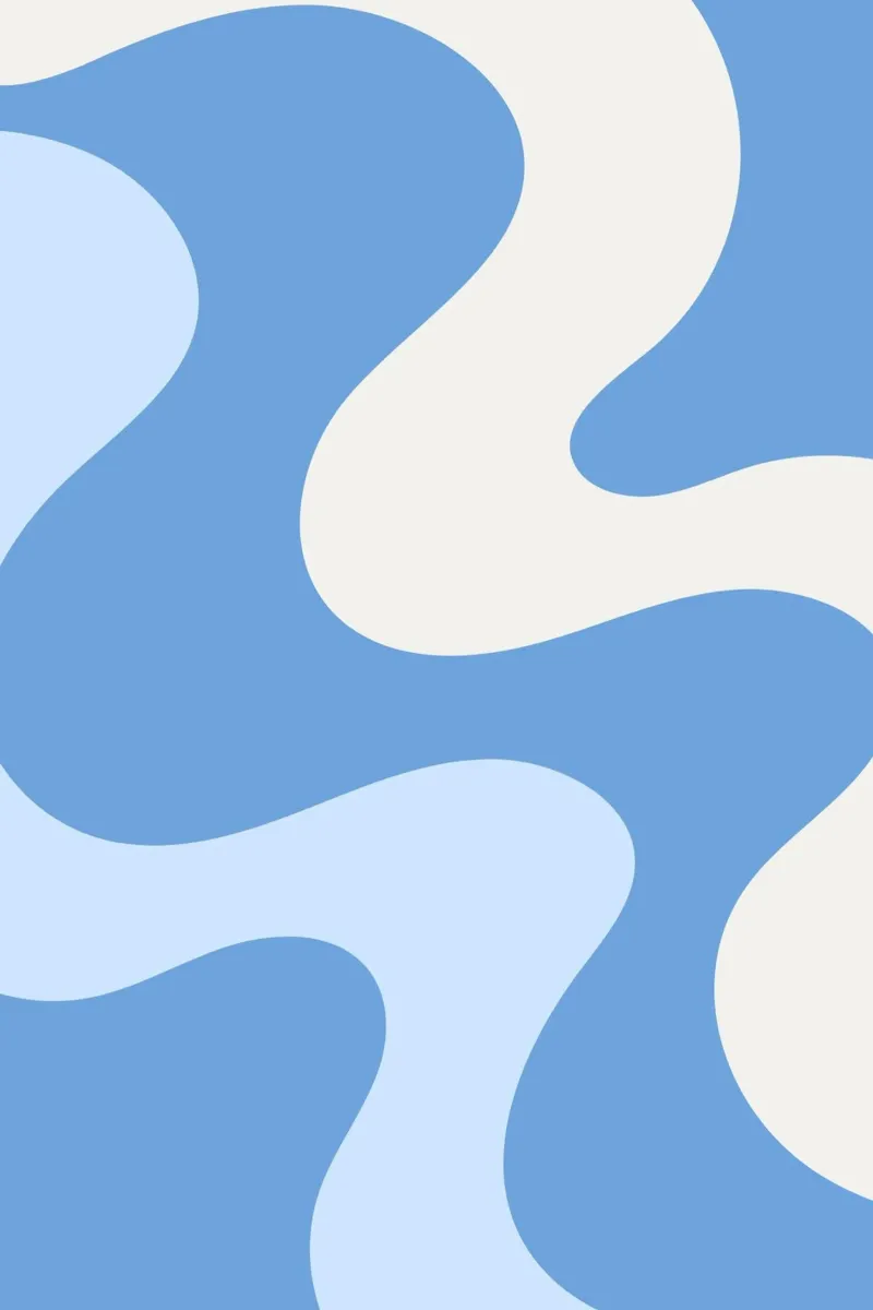Retro Wervelingen Blauw & Crème Abstract - Golvend Esthetisch hahnemühle van homdeco