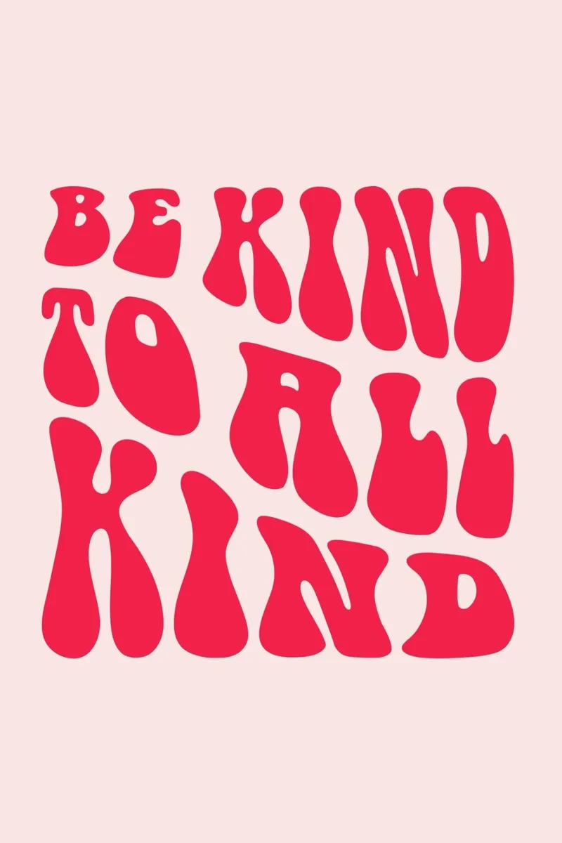 "Be Kind To All Kind" Retro Quote - Groovy Message Art Hahnemühle von homdeco