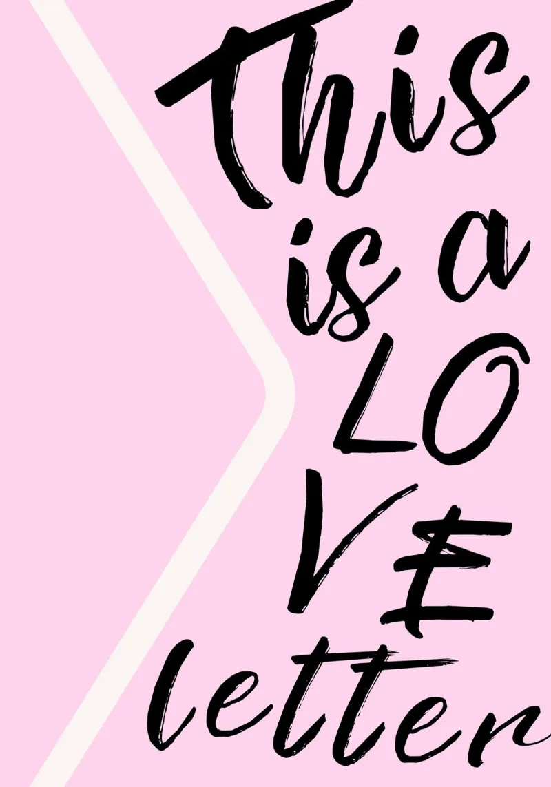 "Questa è una lettera d'amore" - Scrittura rosa e nera poster da homdeco