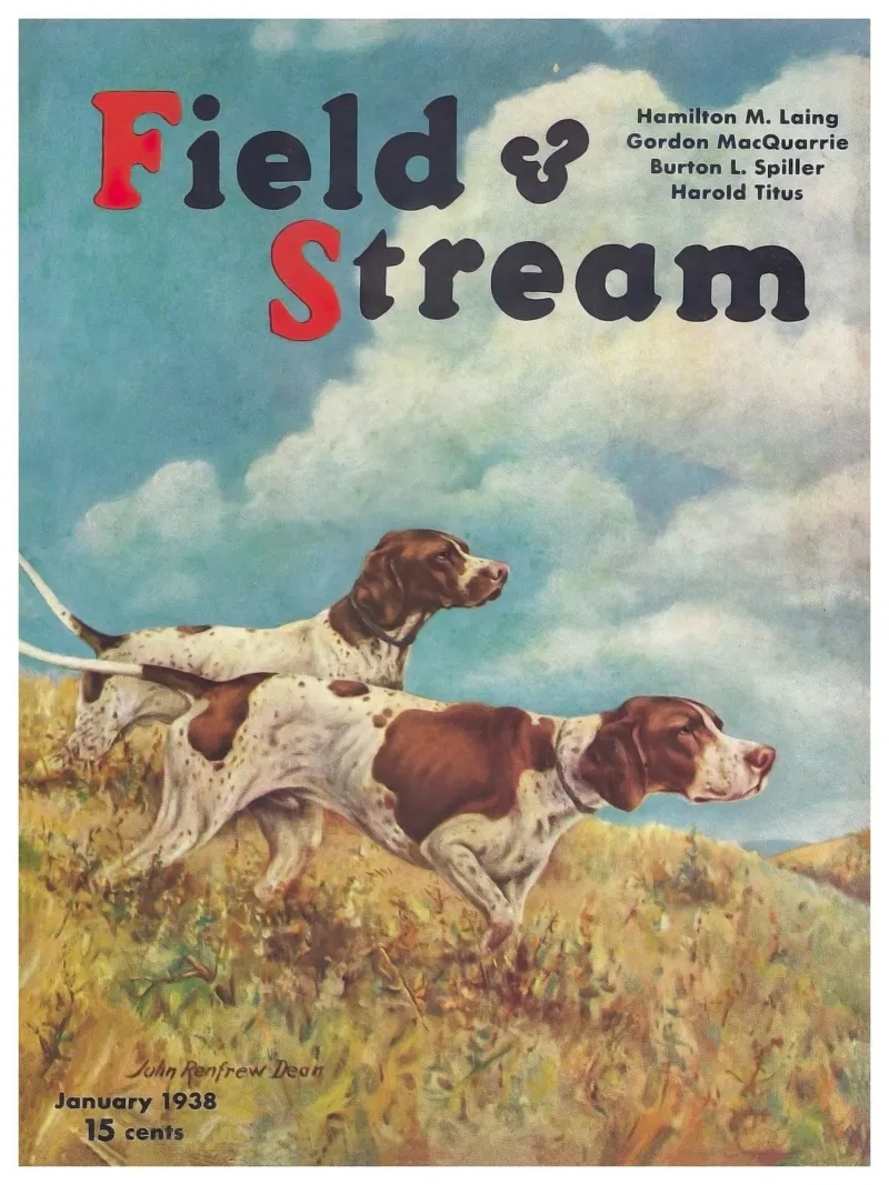 Poster di caccia per cani Field And Stream poster con telaio in legno da Robert Livingston