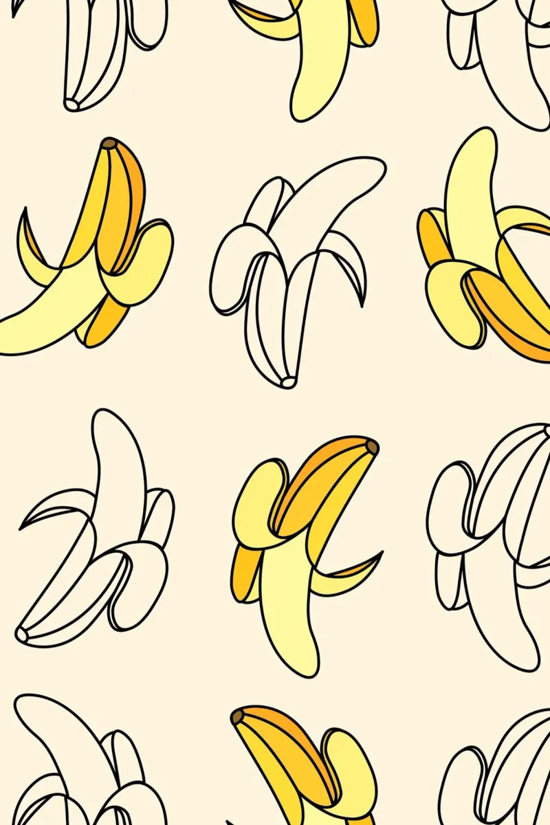 Pop Art Banana Pattern - Decoración divertida para la cocina poster de homdeco