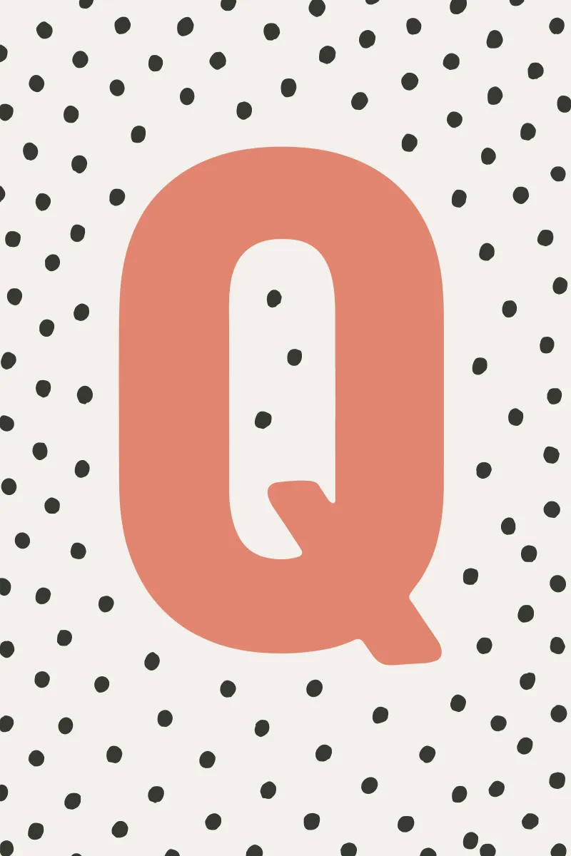Initial Q on dot pattern - Scandinavian style canvas by KidzStudio