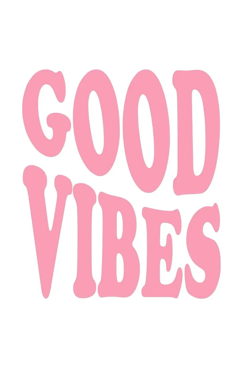 GOOD VIBES - Rosa Retro Bubble Font Art Print lámina retroiluminada de homdeco