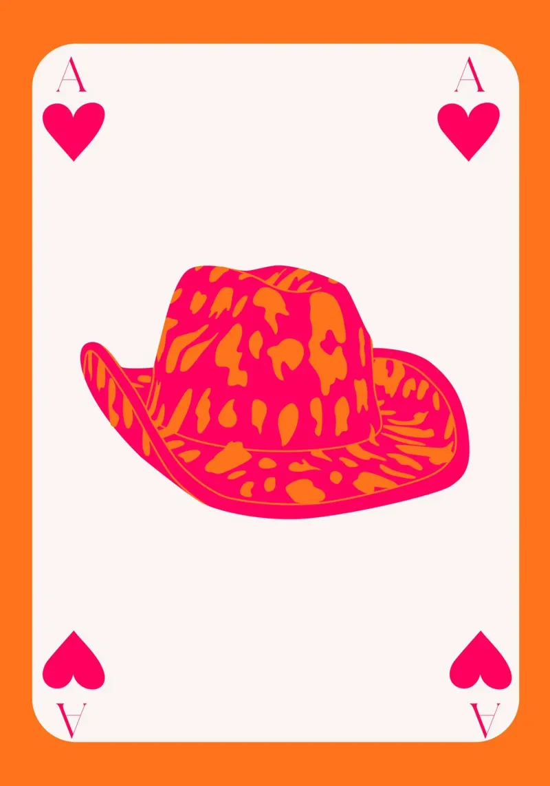 Cowboyhoed - Levendige Pop Art Print canvas met Baklijst van homdeco