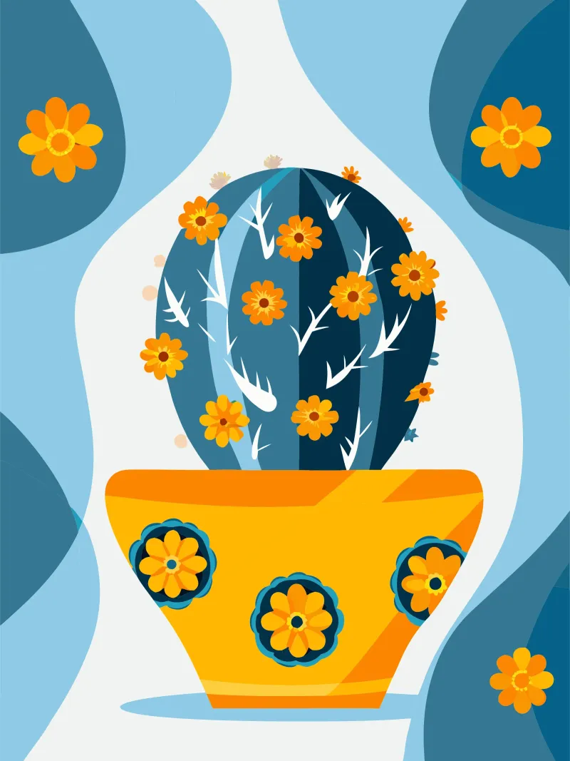 Vaso di cactus carta hahnemühle da HAPPY SHOP