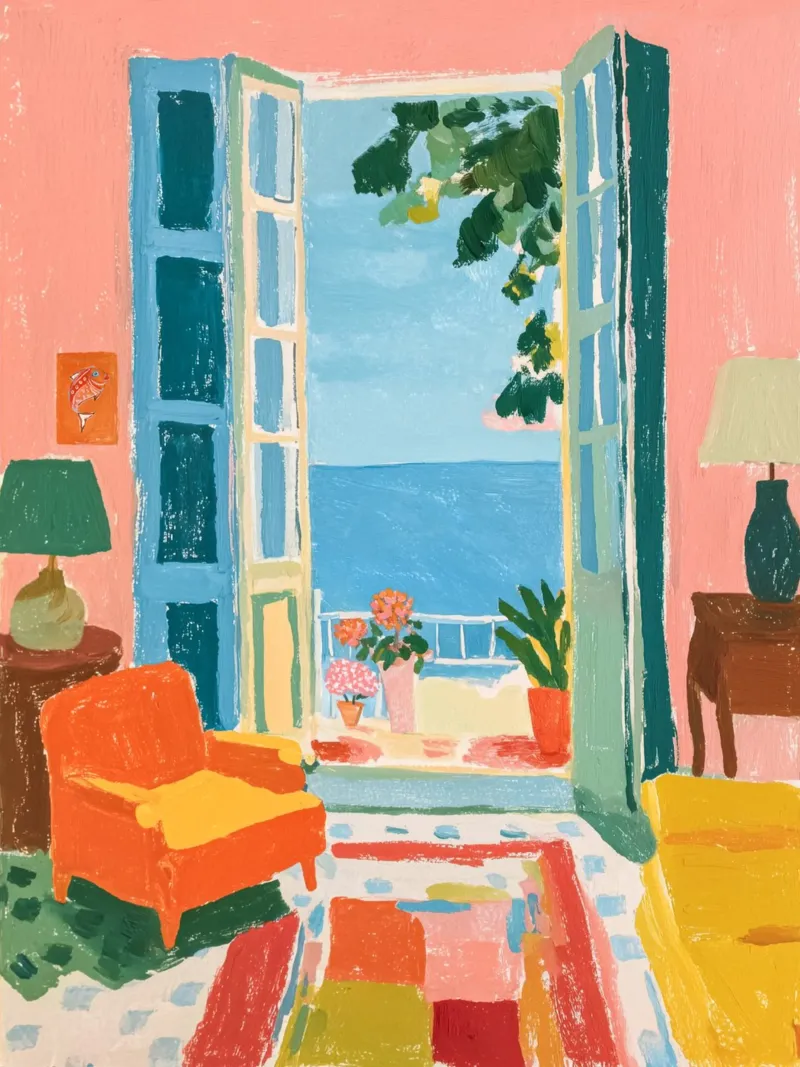 Mediterranean view of the sea hahnemühle by Carinaprint