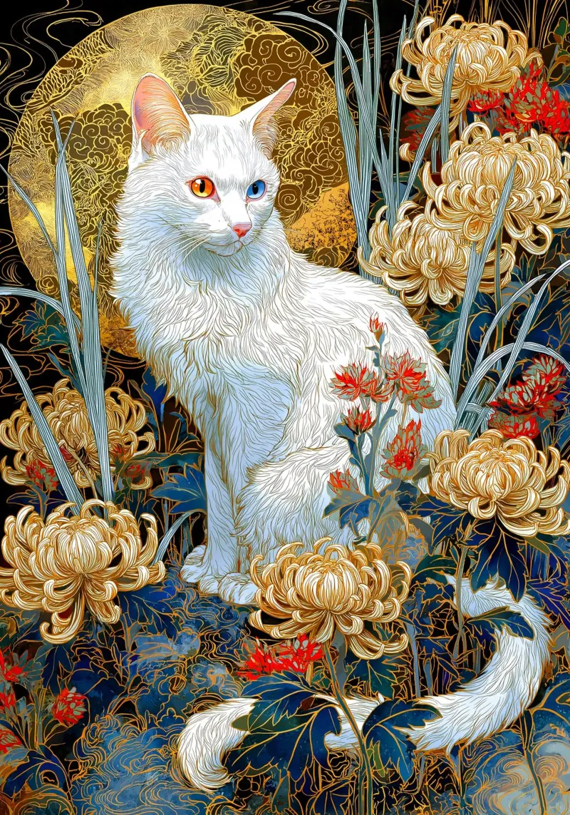 Ukiyo-e Katze Poster von Fleur de Lys