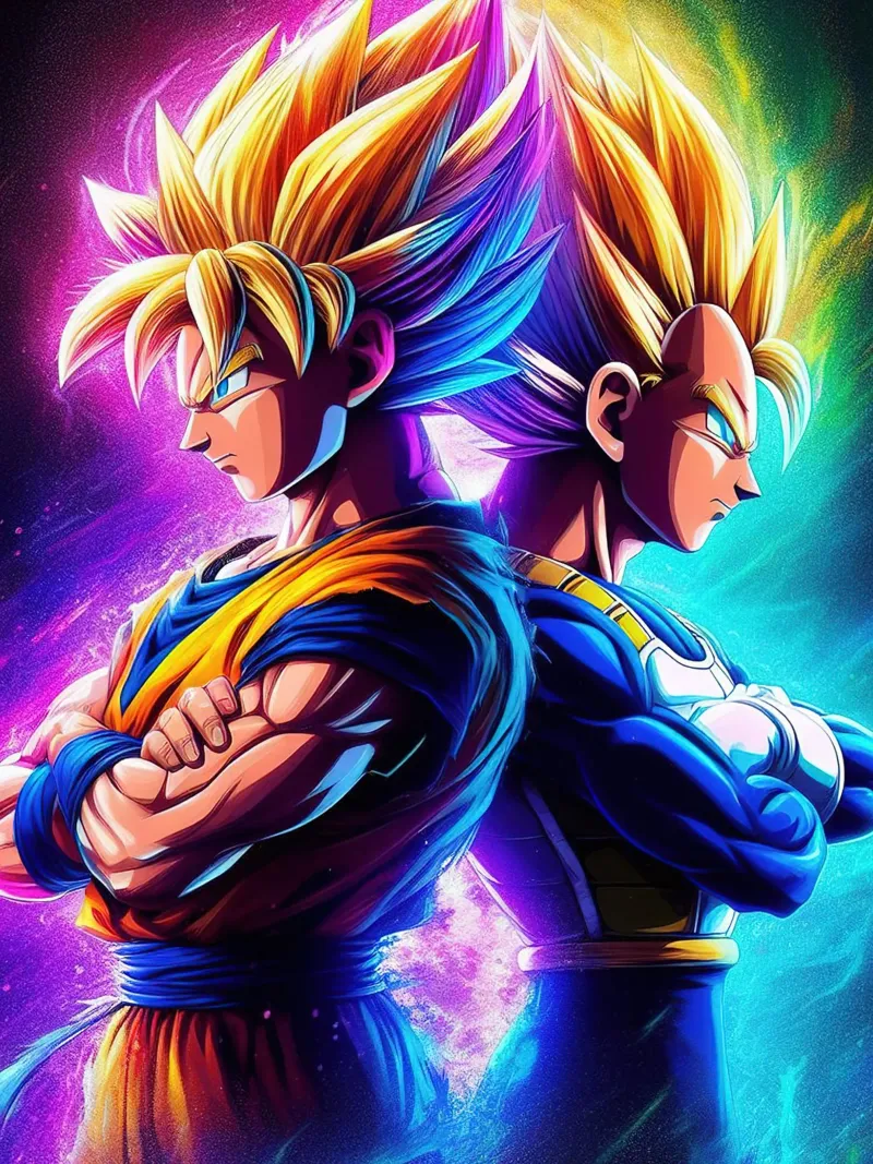 Dragon Ball Character Songoku and Vegeta poster da Musadad Shop