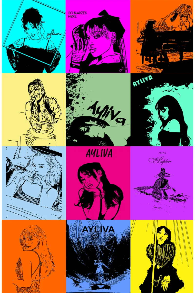 ayliva collage tela con Cornice a cassetta da AudioLibrary