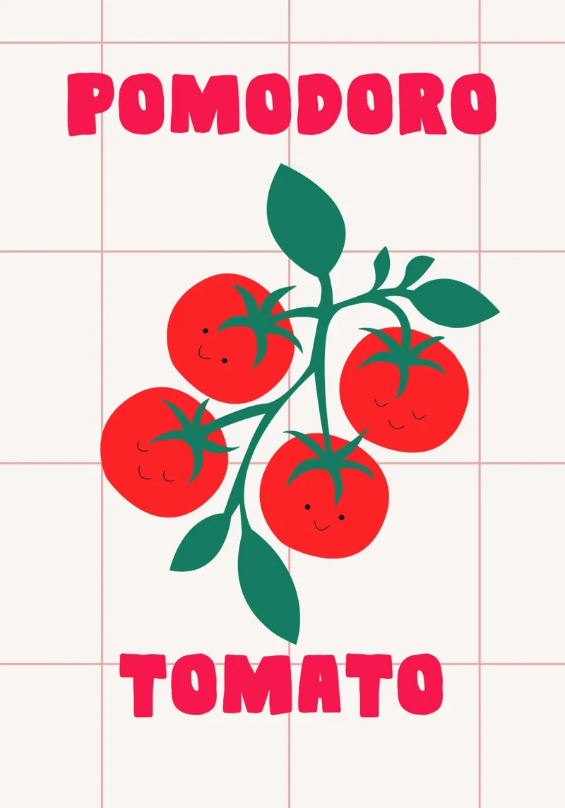 Pomodoro Tomato tela con Cornice a cassetta da Attaboy Dsgn