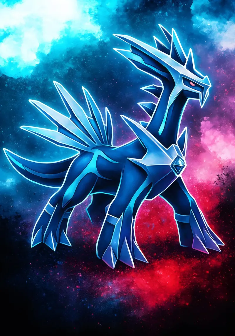 Soul Of Pokemon Dialga poster con telaio in plastica da DGSoulheroes