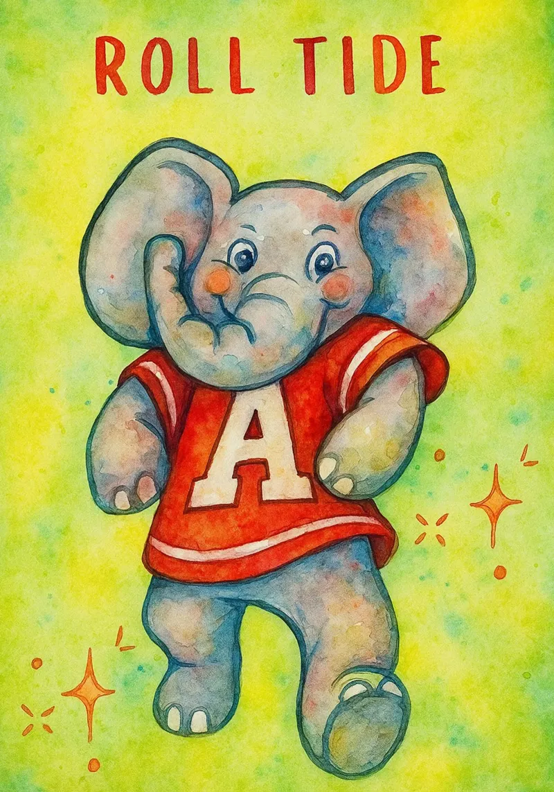 pittura di elefante divertente poster da Goldend