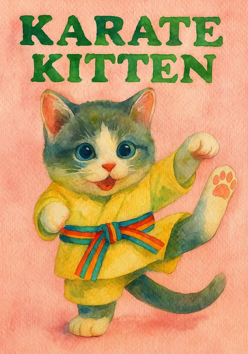pittura di karate per gattini poster da Goldend