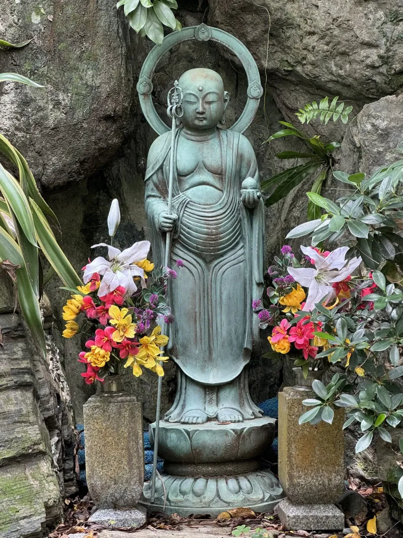 Guardian of Peace in a Japanese Garden poster with plastic frame by byrieneke