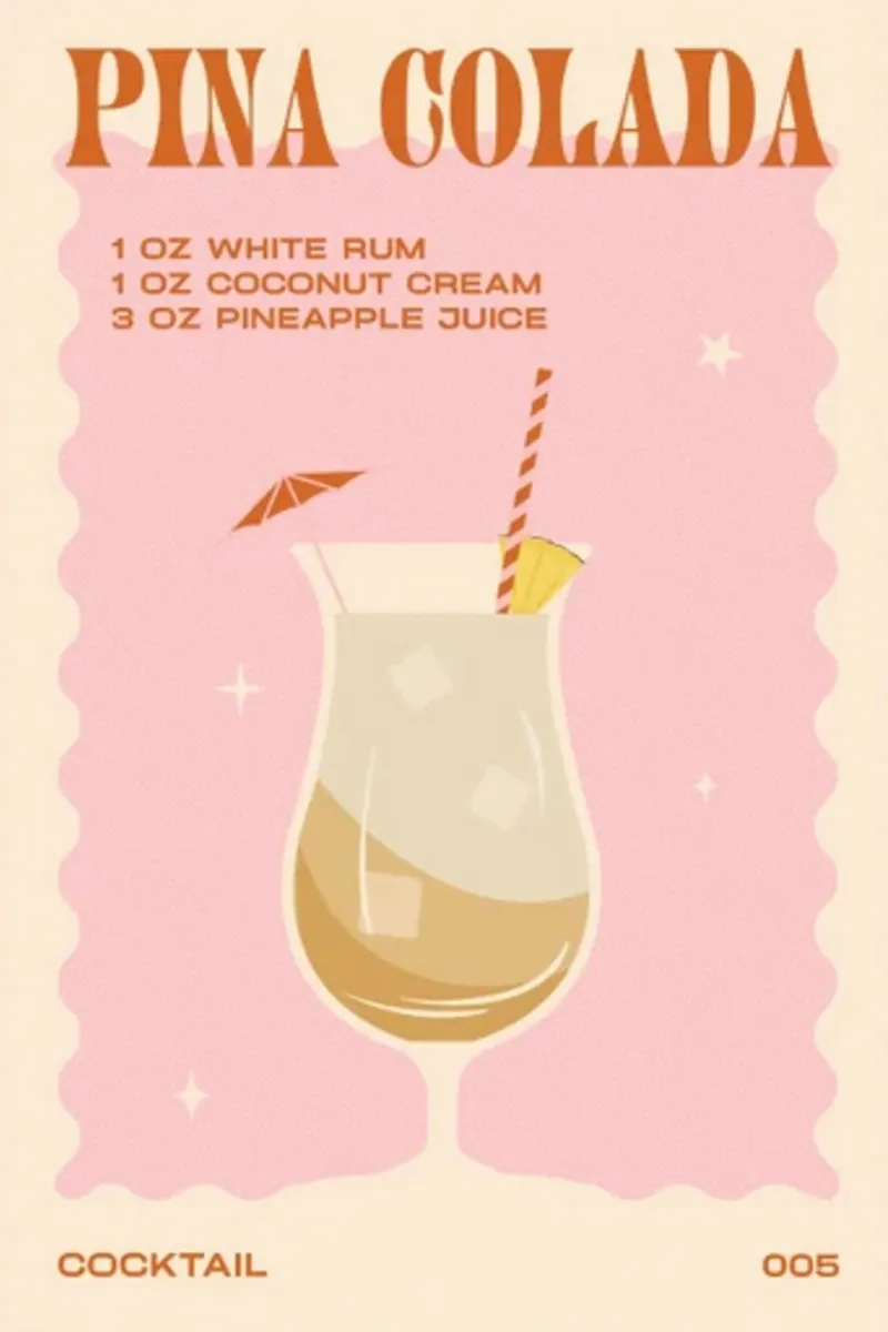 Pina Colada Cocktail poster with aluminum frame by noahmiss