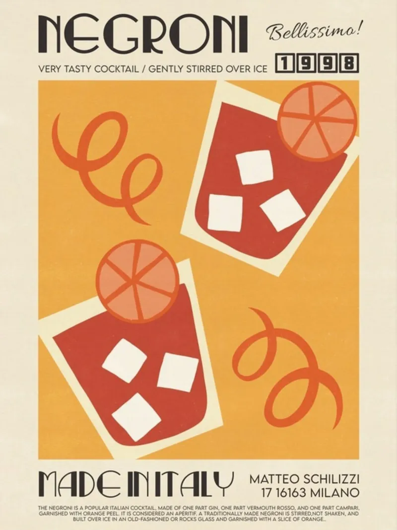 Negroni Cocktail poster da noahmiss