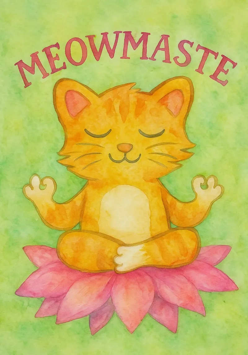 gatto yoga meowmaste dipinto poster da Goldend