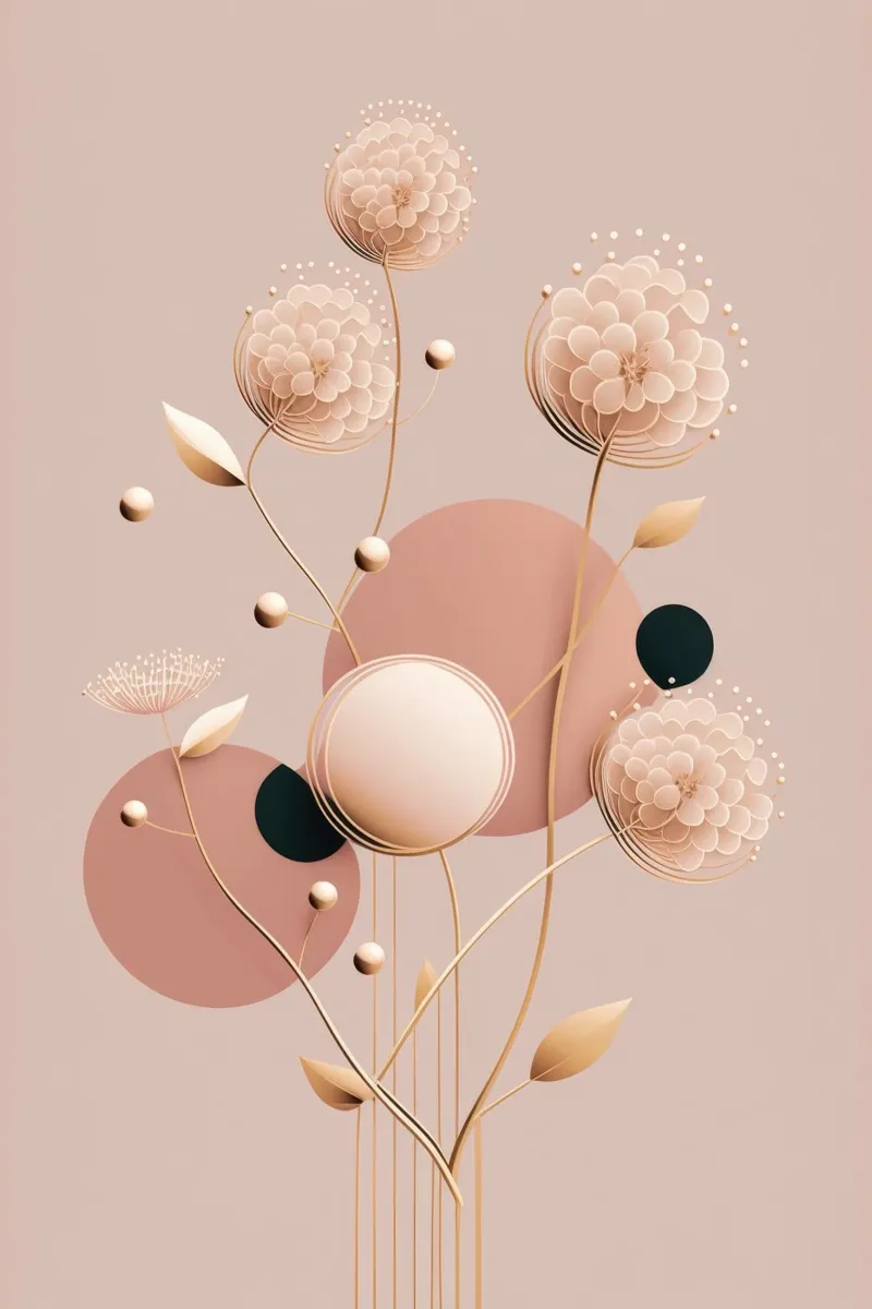 Bubblegum Astratto Minimalista Estetico Floreale 3 poster con telaio in plastica da Tameo