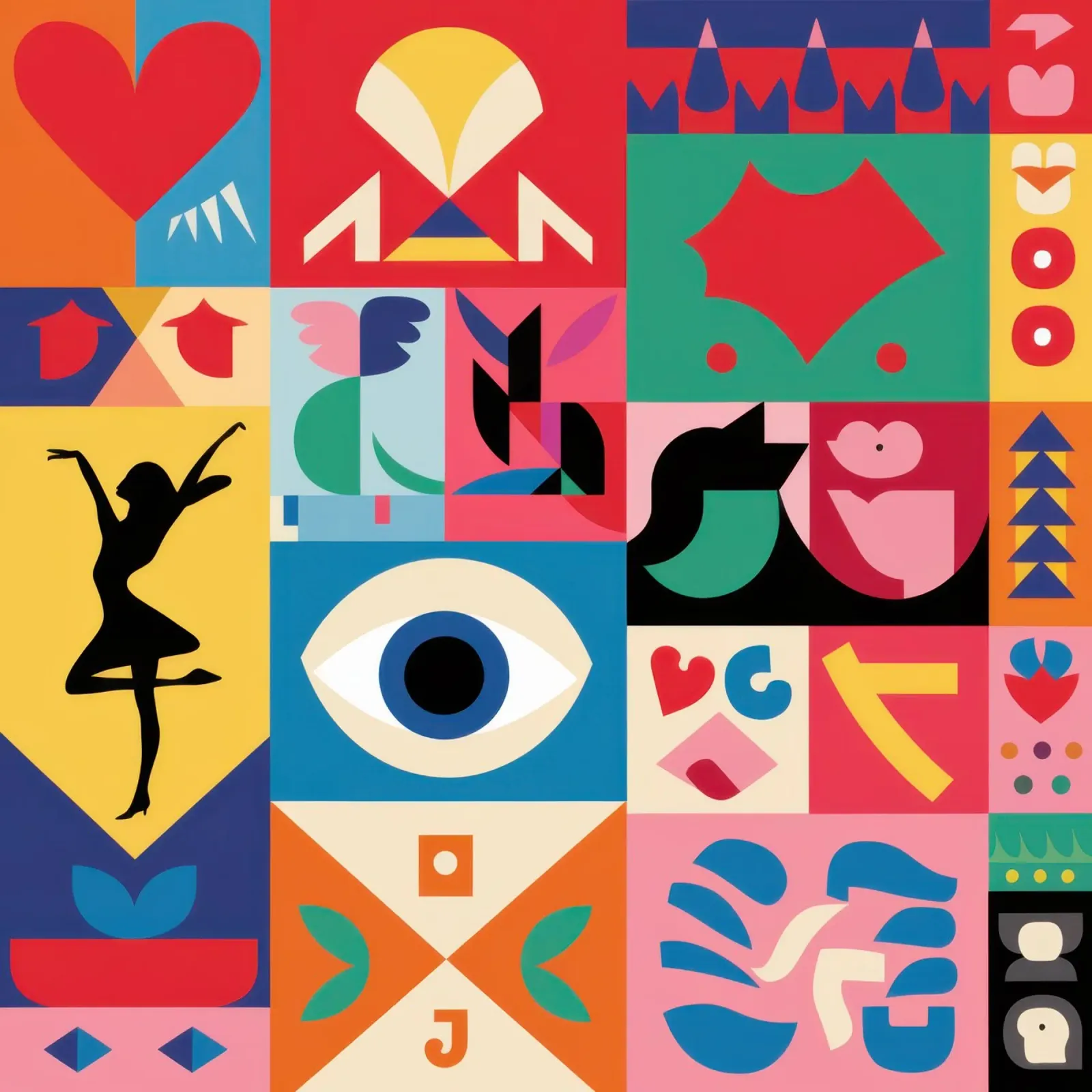 Griglia simbolica dell'amore poster con telaio in legno da Frosh Pallete
