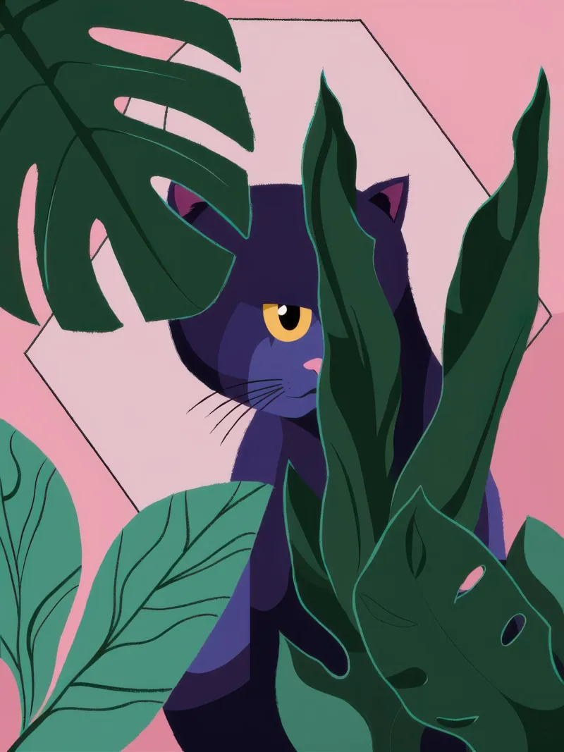 Peeking Panther Porträt Poster von Thistle Bloom