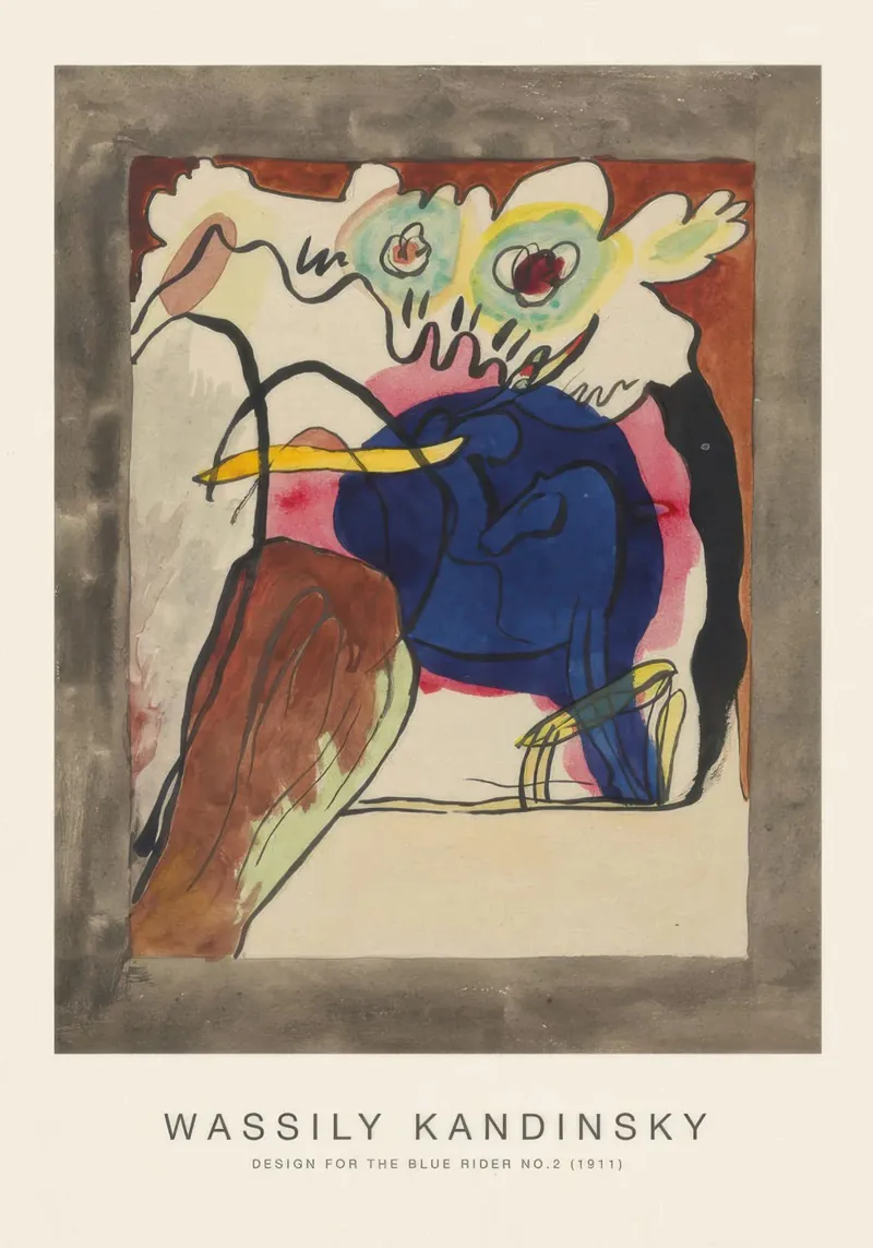 Progetto per il Cavaliere Azzurro n. 2 Wassily Kandinsky alluminio dibond da Kakakoi