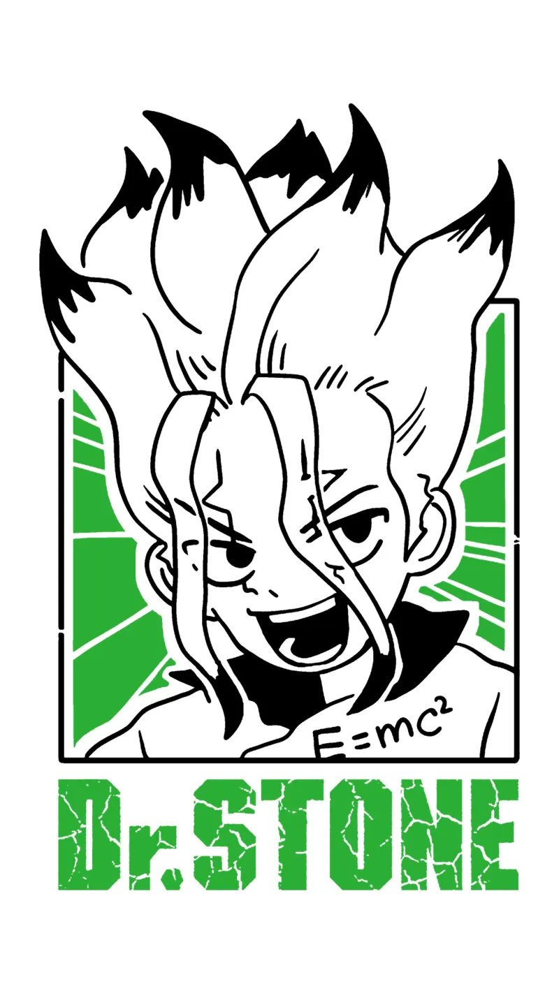 Dr. Stone Temporada 3 V3 lienzo con Marco flotante de https://www.juniqe.com/uk/shop/Henndraws