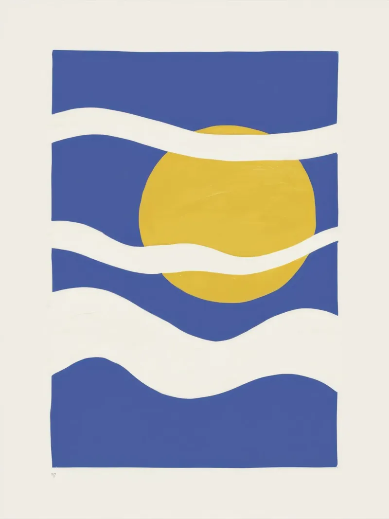 Mare e sole minimalista poster con telaio in alluminio da Thistle Bloom