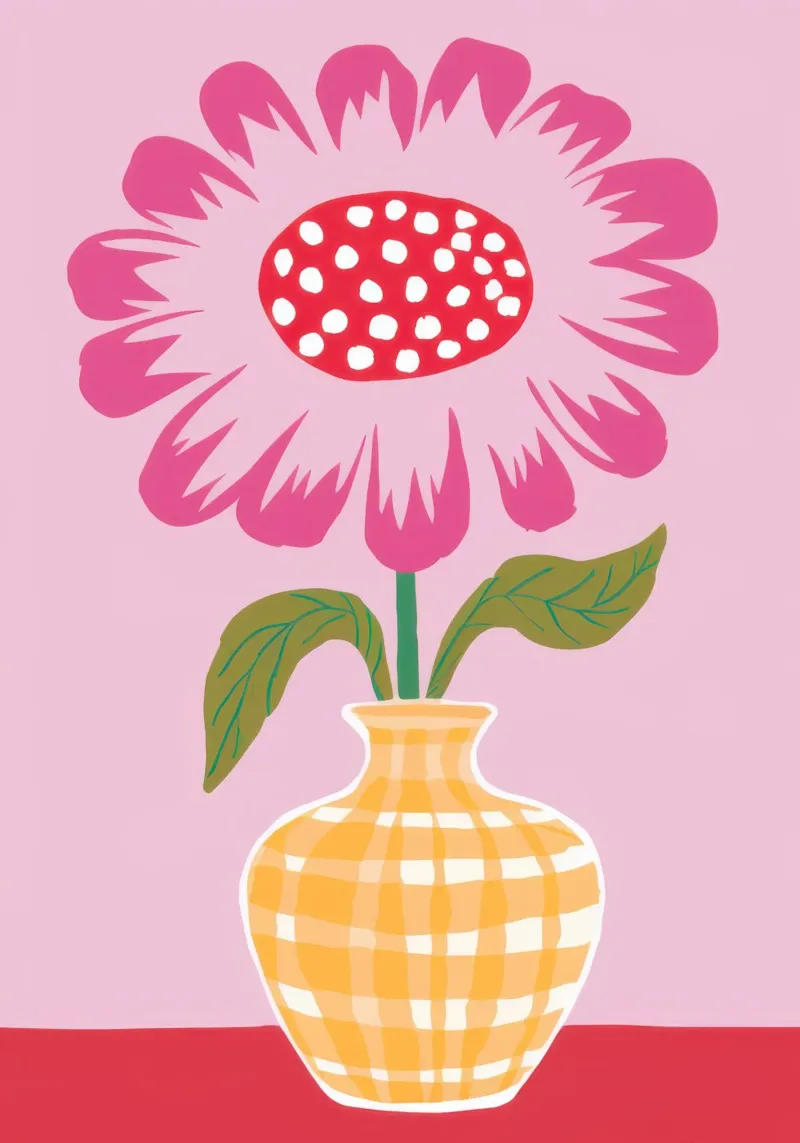 Semplice fiore rosa alluminio dibond da Obs Canvas