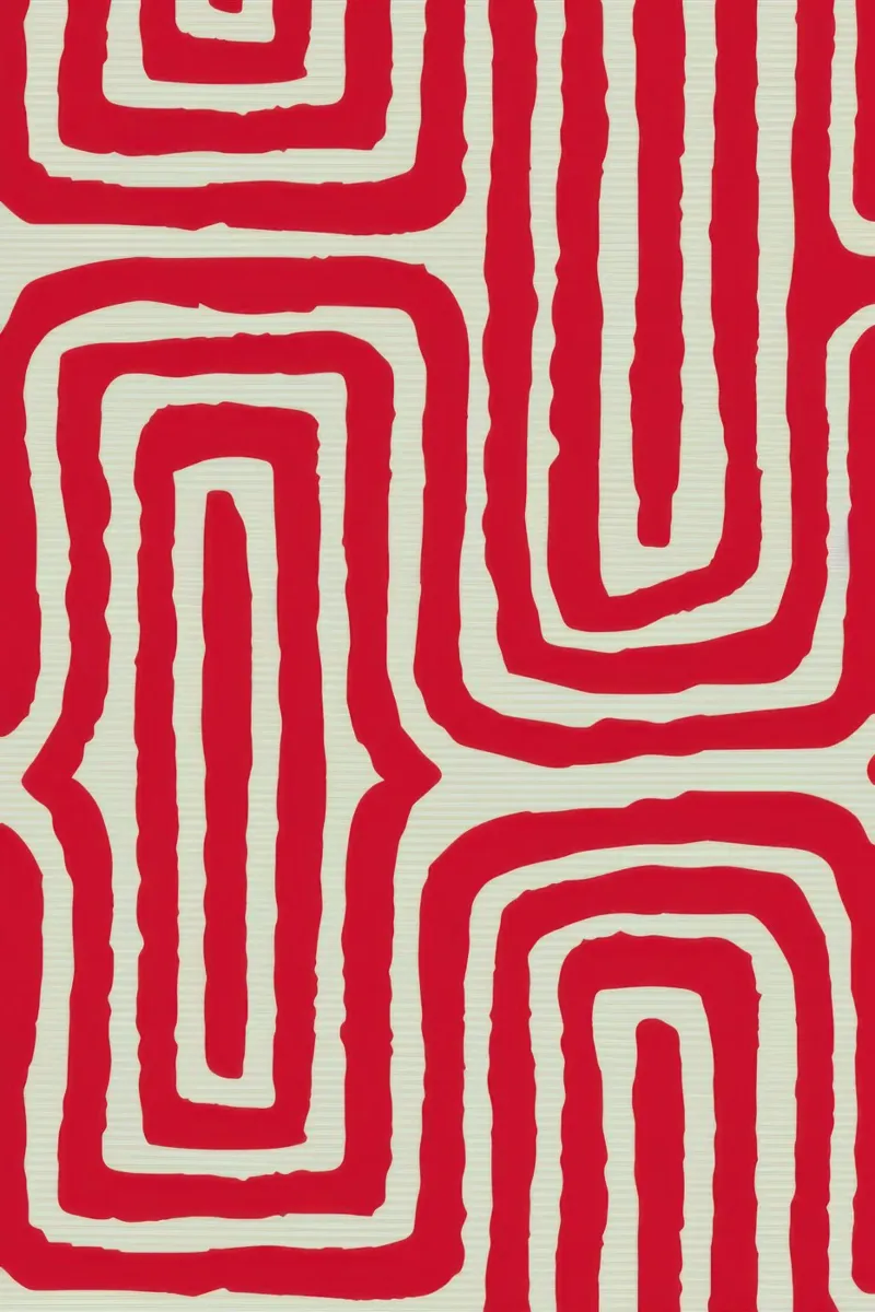 Red Labyrinth Pattern canvas by Lunar Valentina