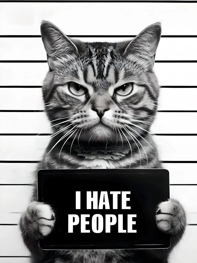 Mugshot de Grumpy Cat "Odio a la gente" metacrilato de 🥝 KIWI STORE