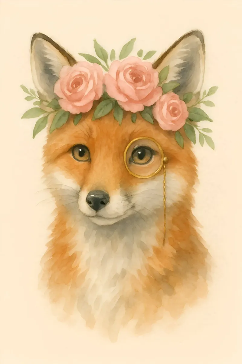 Volpe floreale: Lo studioso gentile carta hahnemühle da Graceful Desine